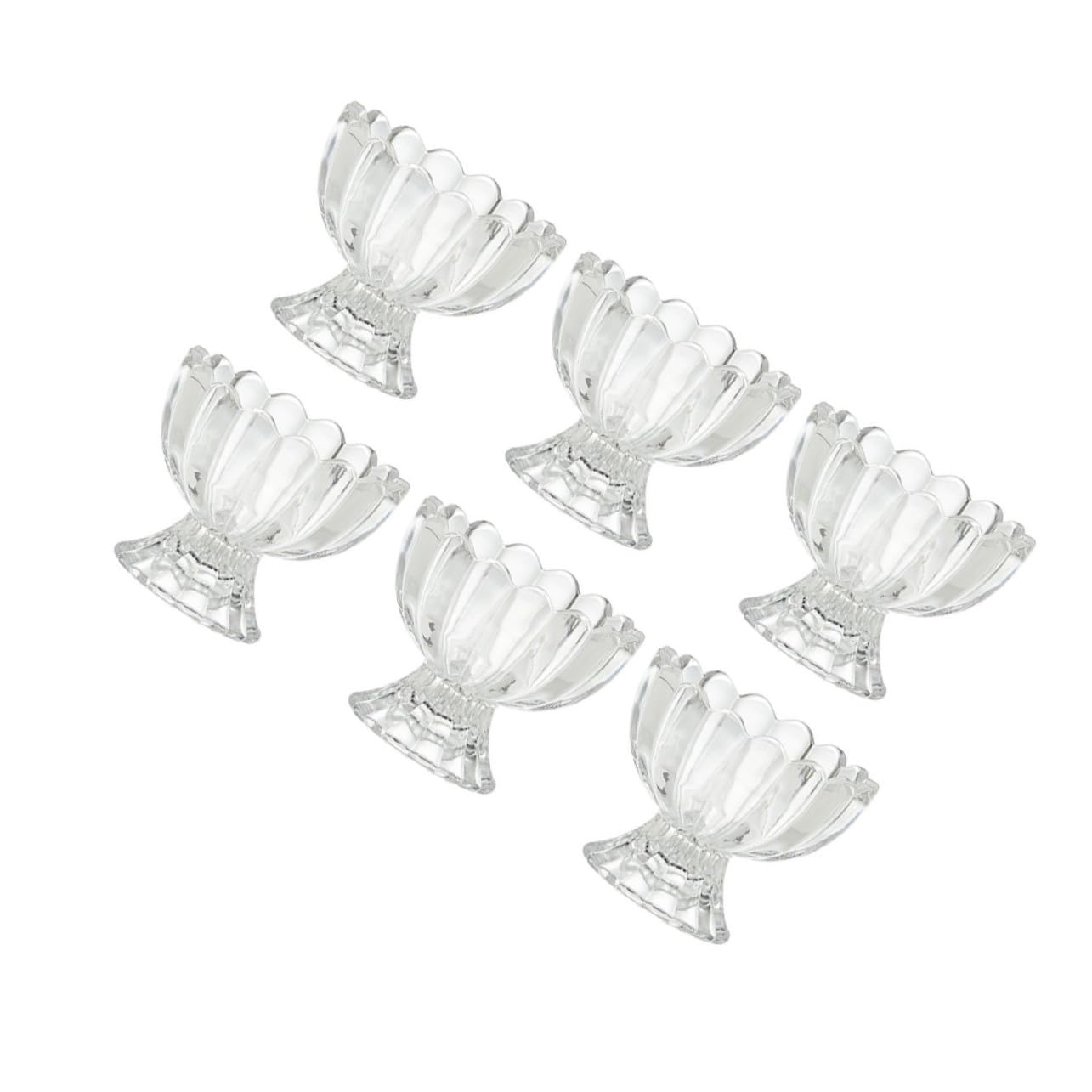 Set 6 Pezzi Tazze Da Dessert e Coppe Di Gelato in Vetro Trasparente 100 Ml, Resistenti a Caldo e Freddo, Per Budino e Uso Quotidiano Famigliare
