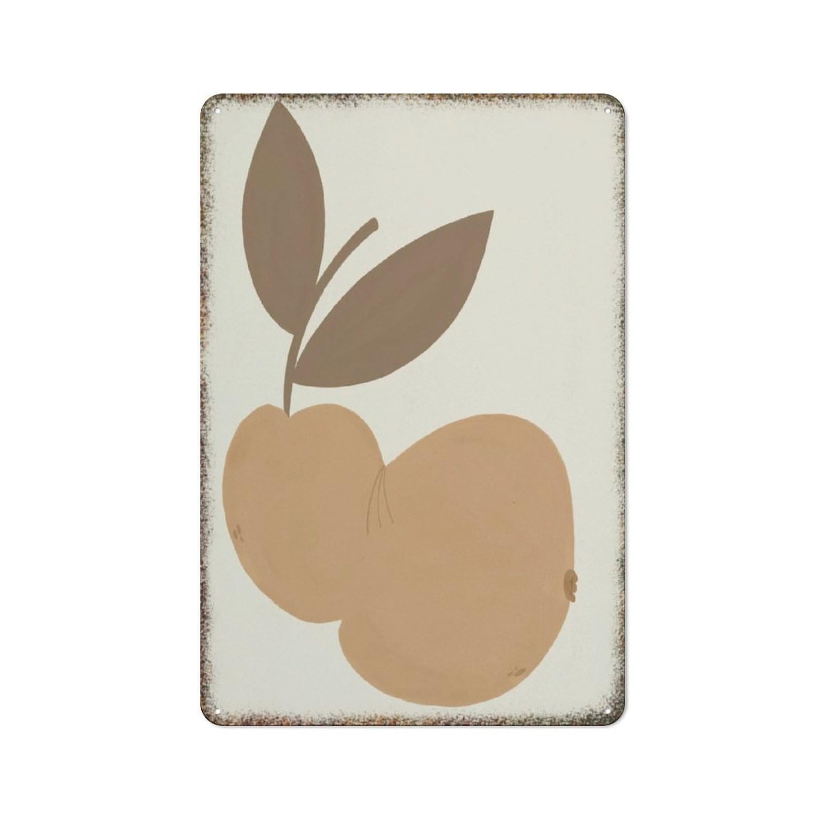 Pear Print Kids Room Baby Shower Embossed Metal Nursery Wall Decor Sign 8x12 inch