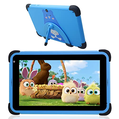 weelikeit 7 Inch Kids Tablet, Android 11 Tablet PC for Kids, IPS HD Display Kids Tablet with 2GB RAM 32GB ROM, Parental Control, WiFi, Dual Camera, Built-in Proof Case and Stylus(BLUE)