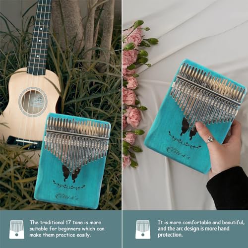 Image of ELEPHANTBOAT Kalimba 21 Keys Thumb Piano with Note Sticker, Tune Hammer, Carry Bag, Gift Kalimba Musical Instruments for Kids Adults