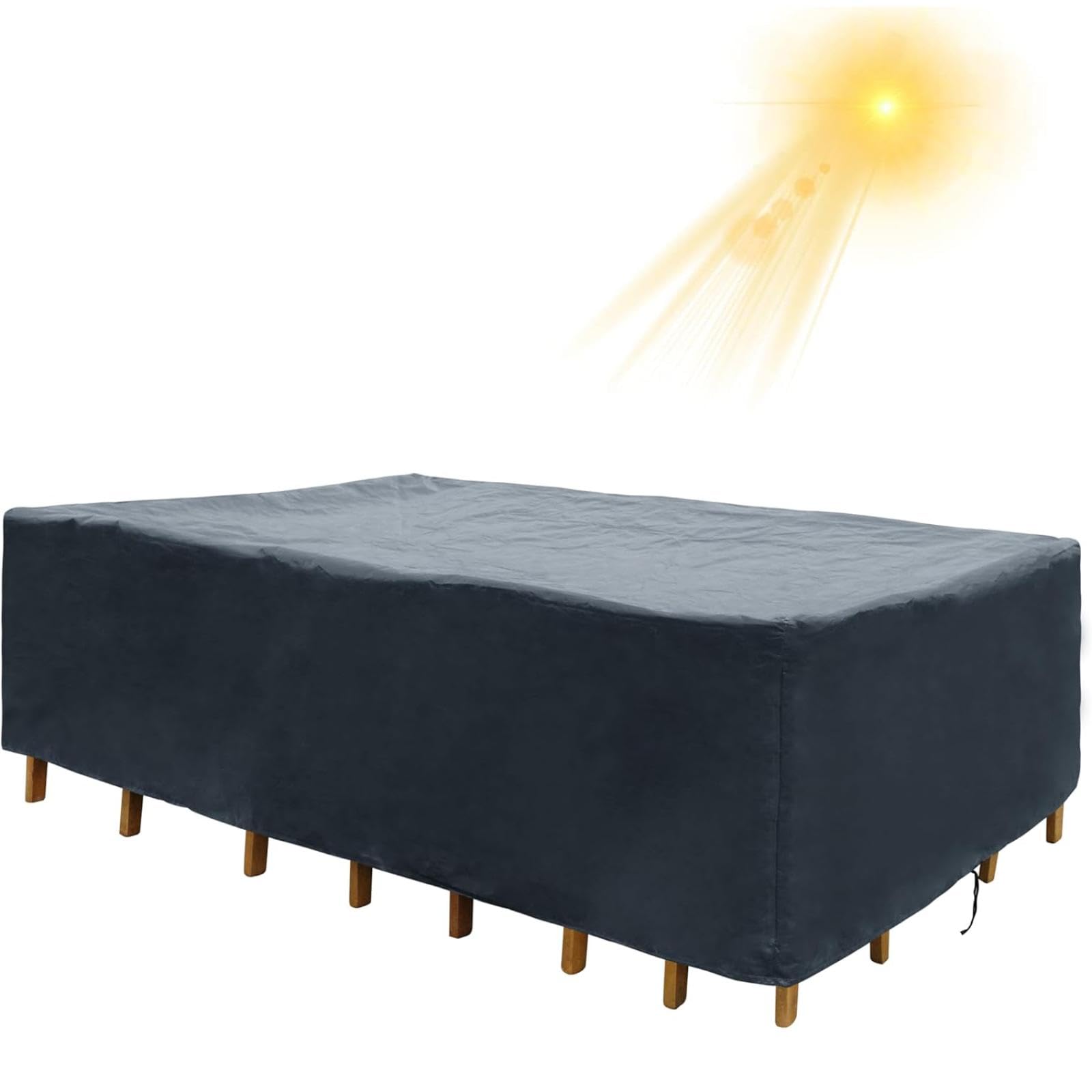 Jianghu Art Gartenmöbel-Abdeckung – 600D Wasserdicht, 213x132x72 Cm, Mit Kordelzug & Schnallen