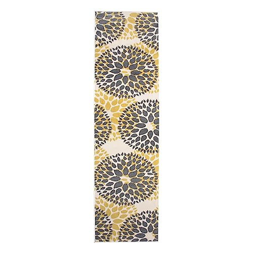 Tapete decorativo moderno amarillo floral 2x7 pies miniatura 2