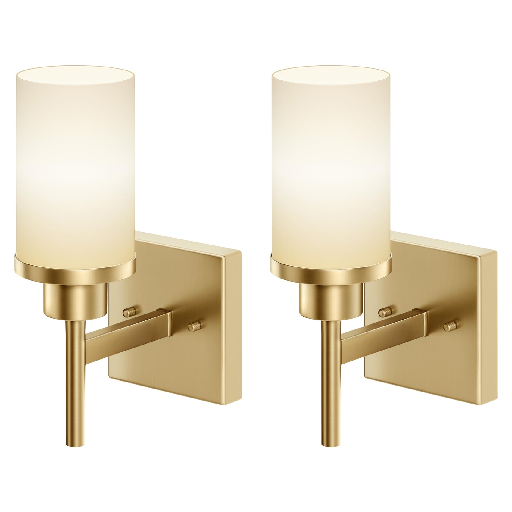 Vanity Lighting Fixtures with White Frosted Glass Shade Modern Gold Wall Lamps for Bathroom Mirror Bedroom Living Room