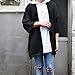 Men's Long Oversized Kimono Cardigan Noragi Street Jacket Haori Man Yukata Coat (Black)