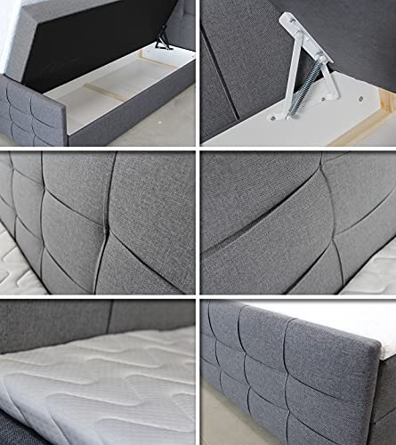 Boxspringbett-Best-Lux-mit-Fussteil-2-Bettkaesten-und-Topper-Doppelbett-Bonell-Matratz-Polsterbett-Bett-Betten-Bettgestell-Schlafzimmer-Schwarz-Inari-100-180-x-200-cm