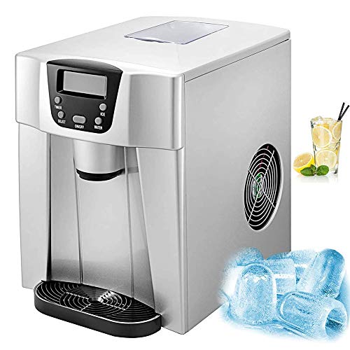 15KG Stainless Steel, Ice Making Machine Countertop, Ice Cube Maker Machine, Compact Clear for Kitchen Home Bars