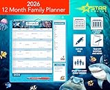 2026 Family Organiser Calendar Wall Planner With Memo Pad, Pen & Shopping List - You Me And The Sea - Monthly Five Columns - Image 2