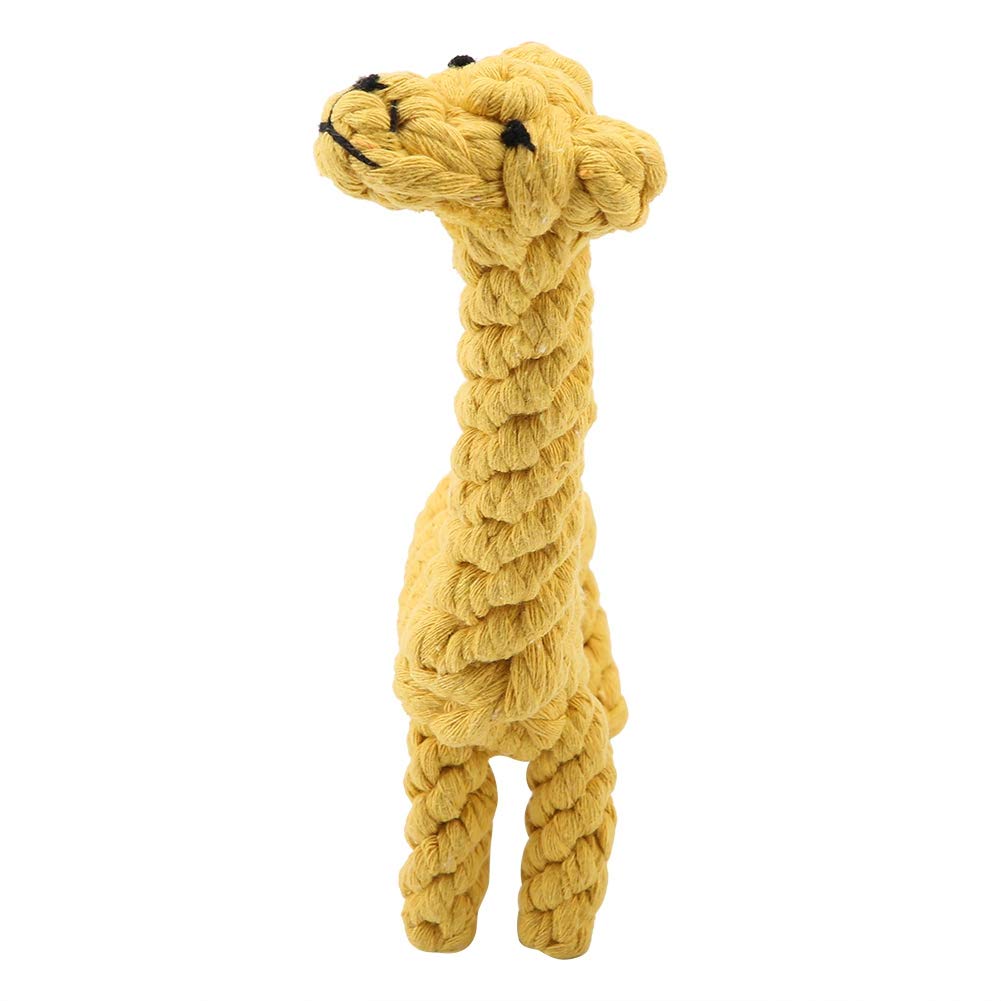 SIXRUN Bonito Juguete Masticable para Perros, Diseño de Jirafa, Cuerda de Algodón Resistente a Mordeduras, Limpieza de Dientes para Mascotas, Regalos, Escena Aplicable