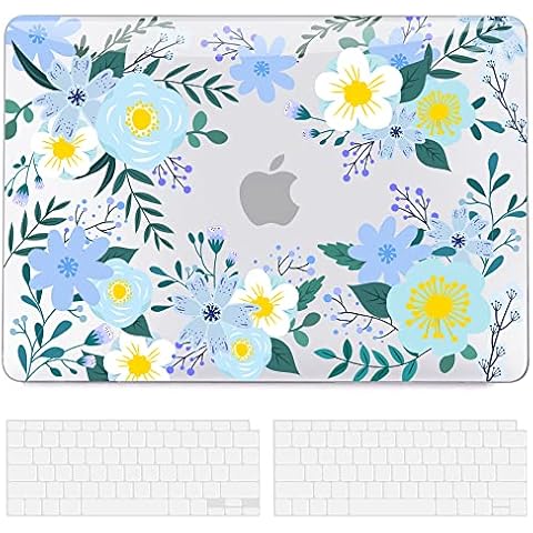 B BELK Compatible with MacBook Air 13 inch Case 2020 2019 2018 Release, MacBook Air Case 2020 with Touch ID (A2337 M1 A2179 A1932), Laptop Plastic Hard Shell Case + 2 Keyboard Covers, Flower Cover