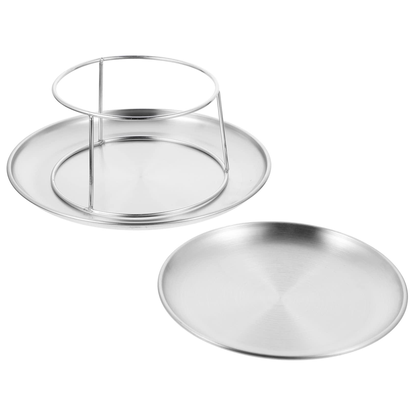Set a Doppio Strato Vassoio per Dolci in Acciaio Inossidabile Supporto Elegante per Cupcake e Dessert, per Feste di Matrimonio e Buffet