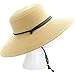 Sloggers Women's Wide Brim Braided UPF 50+ Hat (Light Brown)