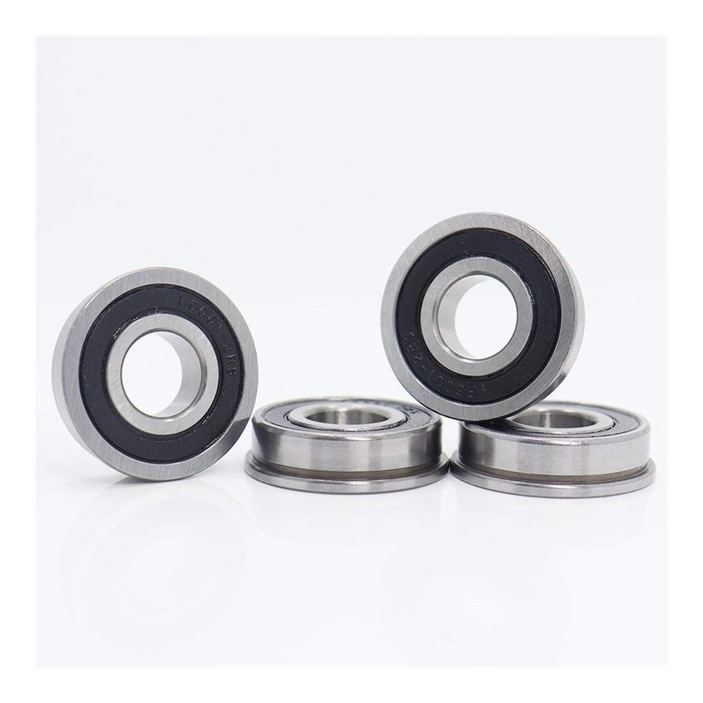 TSWASWUGP Flanged Bearings F6001RS Flange Bearing 12x28x8mm ABEC-1 F6001 RS 2RS 6001RS Ball 4PCS Industrial Products(10PC)
