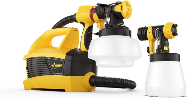 WAGNER Universal Sprayer W 690 FLEXiO - Electric Paint Sprayer for dispersion/latex paints, varnishes & glazes - interior and exterior usage, 15m²-6 min, 1800 ml/800 ml capacity, 630 W, 3.5 m hose