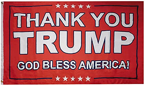 Thank You Trump God Bless America! Red Flag 3' x