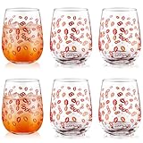 6 Pcs 17 oz Heart Valentine's Day Wine Glass Set Valentine Wine Glass Drink Up Valen-tine's Day Wine Gla-ss Romantic Wine Glasses Lover's Wine Glas-ses Wedding Anniversary for Valen-tine's D-ay Party