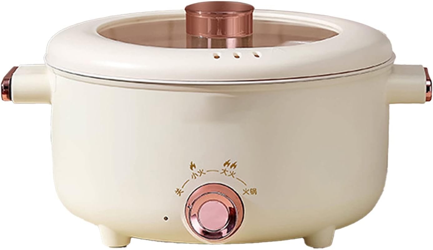 Fdit Electric Cooking Pot, Antisticking Multi Function 3 Temp Modes 3.5L for Camping (Electric Cooking Pot with Lid)