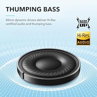 soundcore by Anker Q20i Hybrid Active Noise Cancelling Foldable Headphones, Wireless Over-Ear Bluetooth, 40H Long ANC Playtime, Hi-Res Audio, Big Bass, Customize via an App, Transparency Mode (Blue)