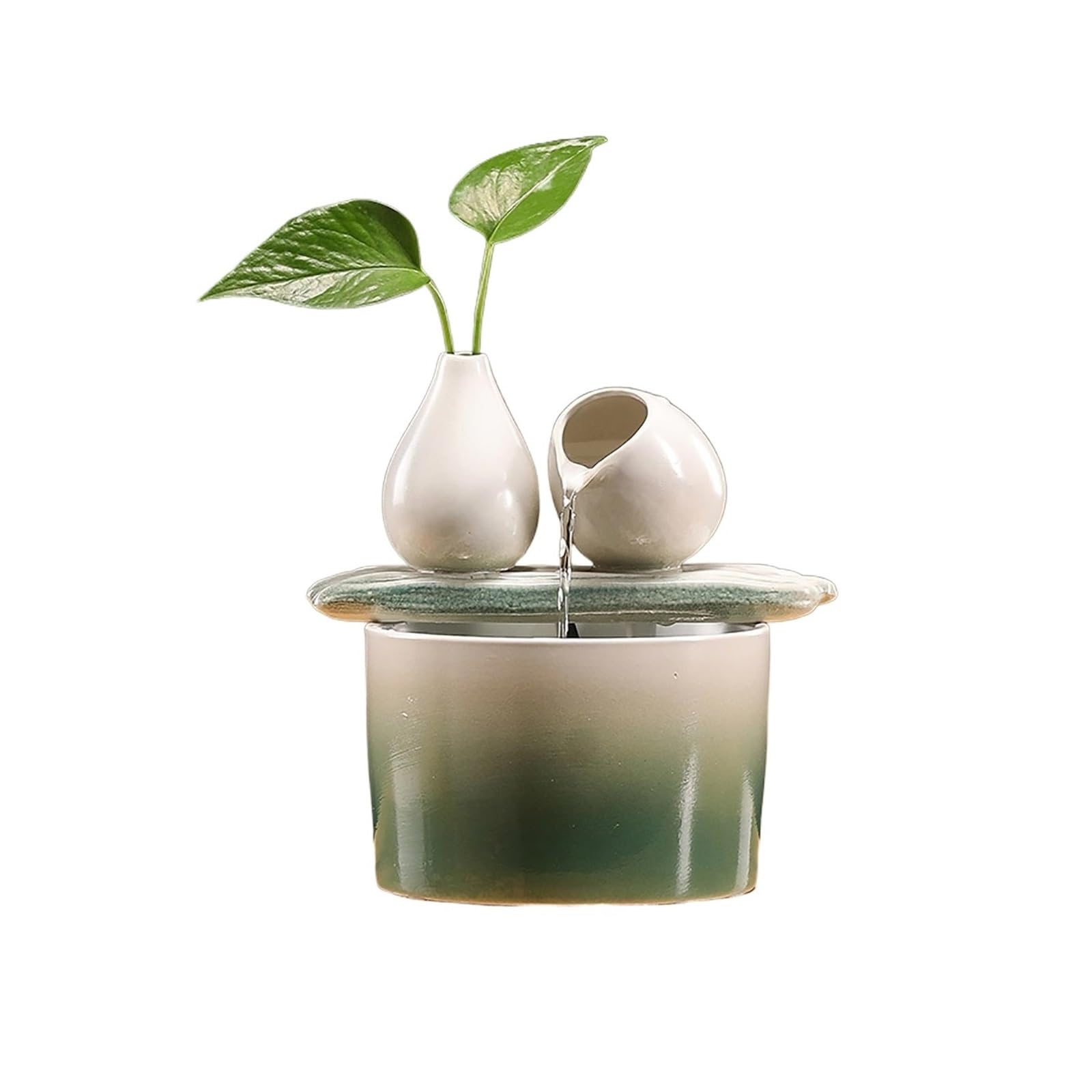Water Feature Ceramic Tabletop Water Fountain for Indoor and Outdoor Home Decoration Table Desktop Office Indoor Fountains