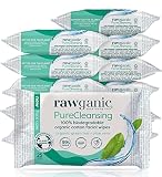 RAWGANIC Refreshing Facial Wipes | Gentle Soothing, Alcohol-free, Fragrance-free, Biodegradable Orga