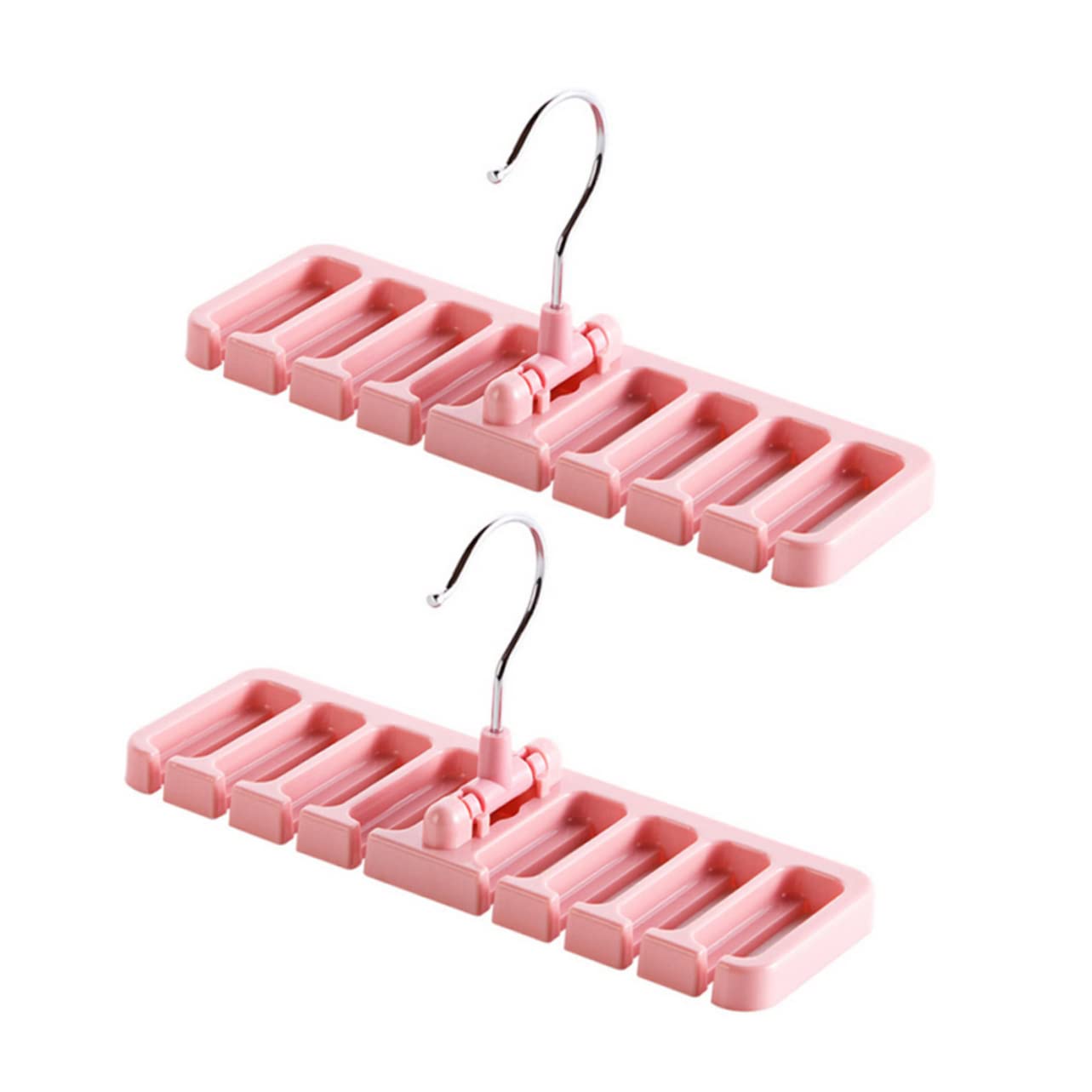 Happyyami Multifunctional Necktie Holder Slip Tie Rack for Closet Stylish Scarf Organizer Space Saving Storage Pink Holds Up to Ties Belts for Organized Wardrobes