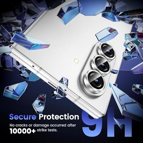 Image of TechTrendz Camera Lens Protector Ring for Samsung Galaxy Z Fold 7 Camera Aluminum Alloy Rings, Ultra-HD Full Coverage Anti Scratch Metal Ring, Z Fold 7 Camera Lens Protector (3 Ring Included) (Silver)