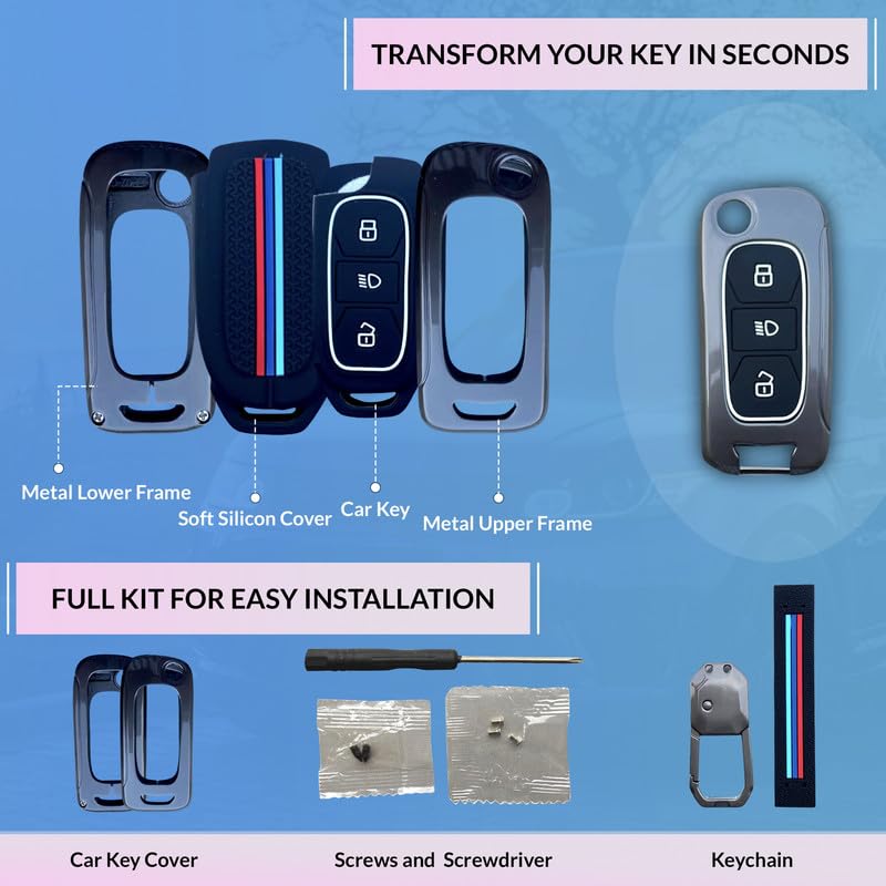 Image of NEODRIFT 'KeyShield' Car Key Cover for Tata Bolt (Shape 1, 03 Buttons) (Durable, Stylish, and 360 Protection)