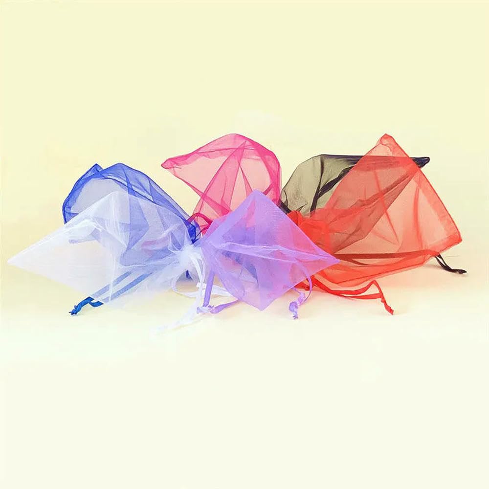 Healeved 100pezzi Sacchetti Regalo in Organza Coulisse Design Ciglia Per Bomboniere Dolci e Piccoli Gioielli