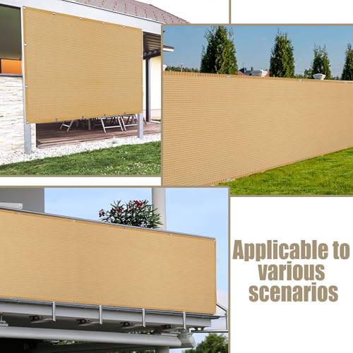 Voile ombrage 100x300 cm jaune sable perméable et résistant au vent - 3