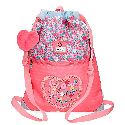 Enso Together Growing Mochila Saco con Cremallera Rosa 35x46 cms Poliéster Cover
