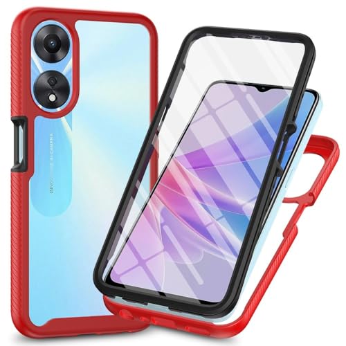 Coque Moto G56 antichoc rouge avec film écran protecteur intégré en silicone