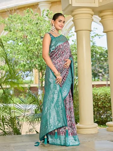 MANOHARI maroon banarasi silk saree – image 4