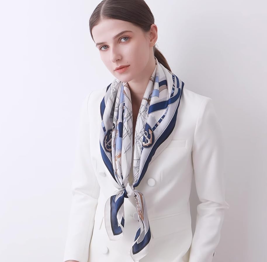 100% Pure Mulberry Silk Scarf 43”*43” Large Square Lightweight Headscarf Women’s Hair Wraps Shawls with Gift Packed - Image 2