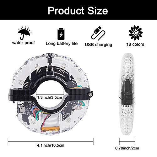 MCJS 2 Pack led Bike Wheel Lights Waterproof Bicycle Spoke Lights, Bright Rechargeable Bike tire Lights Cycling Safety Warning Tire Strip Light Bike Accessories for Kids Adults Night Riding