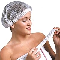 Zhbro YI 21 Einweg Haarnetz Einweghauben mit elastischem Band Einmalhaube Baretthaube Kopfschutz Abdeckung (100, Weiße)