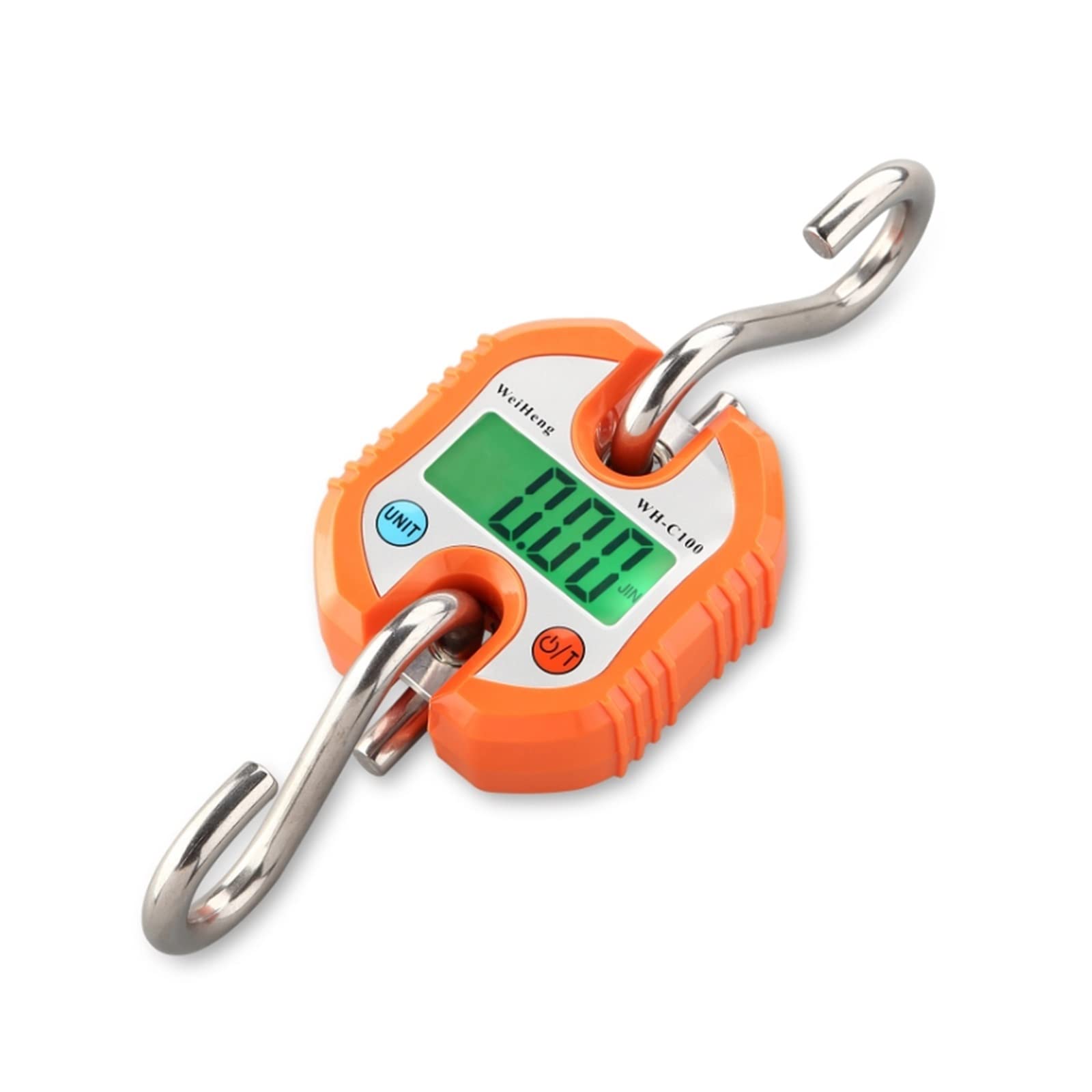 Cyfrowa waga dźwigowa, Mini waga dźwigowa 150kg 50g przenośny cyfrowy hak ze stali nierdzewnej wisząca hodowlana Loop Heavy Duty ważąca(Oranje)