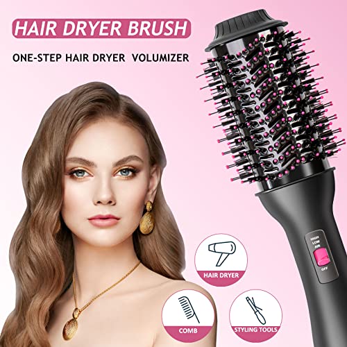 Doyomi Enhanced Hot Air Hair Blow Dryer Brush, 3 In 1 One Step Styler Volumizer For Fast Drying, Straightening, Curling And Volumizing With Anti-Frizz Ceramic Barrel Negative Ion, 55Mm Oval Shape #TOP1