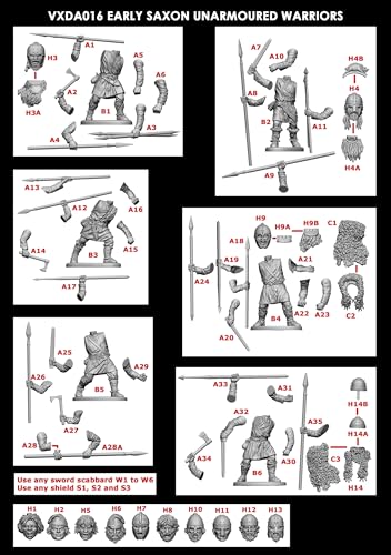 Wargames Delivered - Miniaturas Saxon de 28mm sin armadura 36 pcs miniatura 5