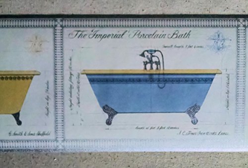 Porcelain Bath Tub Wallpaper Border - Vc062172B #TOP1