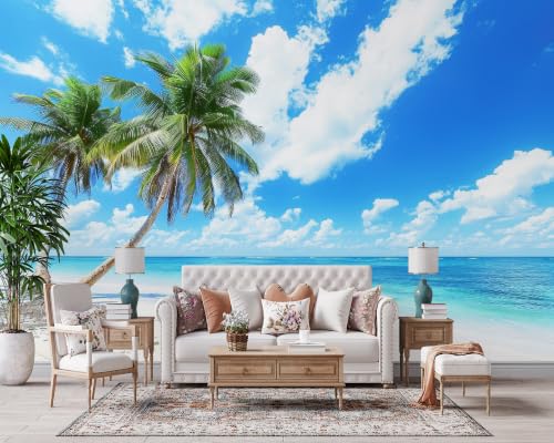 Peel and Stick Mural Wallpaper Palm Tree Beach Wall Mural 157"x110"