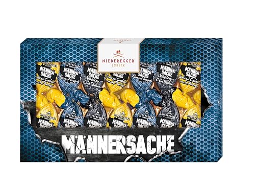 Niederegger | Osterpräsent | Männersache | 1x 175g | Sorten Whiskey Cola Praline Nuss-Nougat Salted Cashew Crunch Marzipan | Umhüllt von Vollmilch-Schokolade | Ostereier | Ostergeschenk