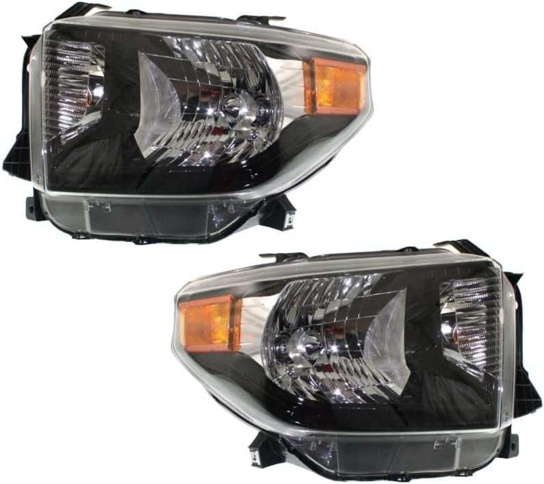 For Toyota Tundra 2015 2016 2017 Headlight Assembly Driver and Passenger Side | Pair | w/Leveling Motor | TRD Pro | Replacement For TO2502235, TO2503235 | 81150-0C111, 81110-0C111