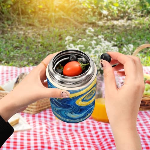 Termo de sopa hermético con cuchara plegable y boca ancha 6