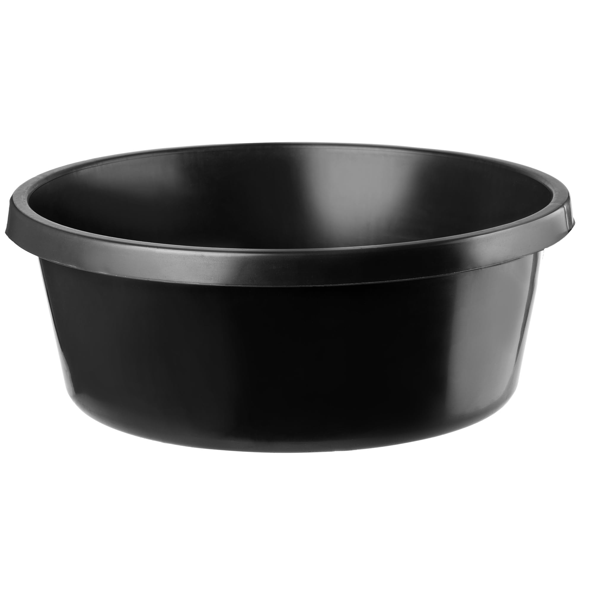 KADAX Vasca rotonda per malta da 14 l, secchio in plastica per cantiere, giardino, grande bacinella per lavare, contenitore resistente per cemento (nero, set da 6)