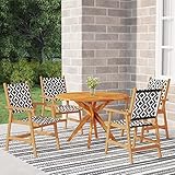 Festnight Juego de Balcón Mesa y Sillas Terraza Conjunto Balcon Conjunto Comedor Jardin,Comedor Jardin,Muebles Jardin 1 Mesa（110 x 75 cm） y 4 Sillas de Jardín Terraza