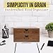 Flexzion Wooden Desktop Office Supplies Organizer with 2 Storage Drawers Set, 2-Tier Wood Tabletop Cabinet, Countertop Desk Accessories Box, for Home Workspace Counter Vanity Decor Art Craft Tool Mail