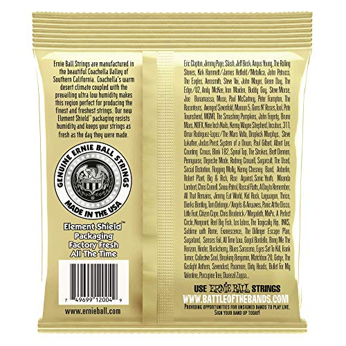 Ernie Ball 2004 Earthwood 80/20 Bronze-Jeu de cordes pour guitare acoustique-Pack de 6 - Les Beatles, Paul McCartney, John Lennon, RIngo Starr, George Harrison Ernie Ball 2004 Earthwood 80/20 Bronze-Jeu de cordes pour guitare acoustique-Pack de 6 – Image 4