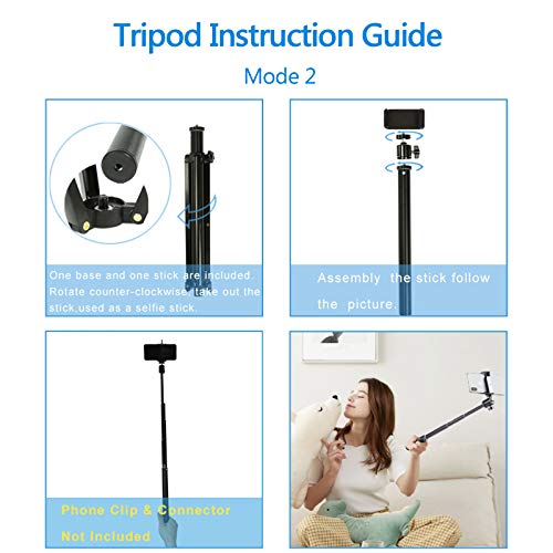 Leichtes Stativ 132 cm, tragbar und flexibel, kompatibel mit iPhone/Android/Kamera, Handy-Stativ für Videoaufnahmen – Bild 4