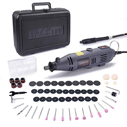 TACKLIFE Rotary Tool with Flex Shaft, 135W Power Variable Speed and 60 Accessories Perfect for Home Improvement and Crafting Projects - RTD34AC (Renewed)