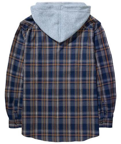 Image of SCODI Mens Flannel Hoodie Shirt Casual Button Down Plaid Long Sleeve Shirts