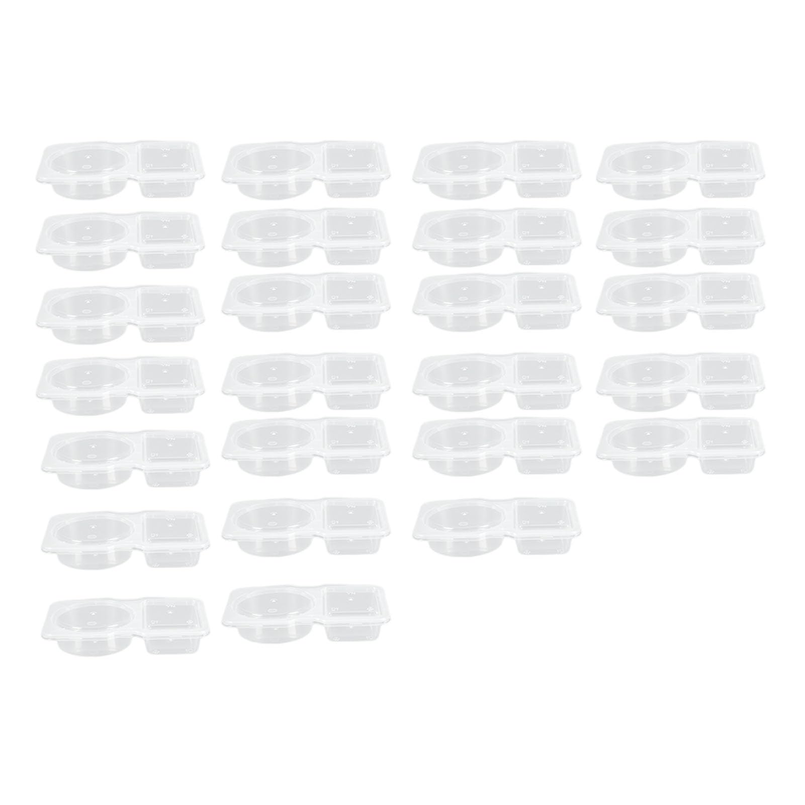 Worparsen Reusable Snack Pots,Double Compartment Snack Boxes with Lids, Portable Reusable Sauce Container, Reusable Snack Container, Double Compartment Condiment Container B 10 pcs